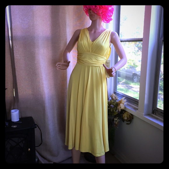 open lace back dress [FINAL SALE] Light Yellow Convertible Chiffon Bridesmaid Dress Change Color from Swatches / Custom Size